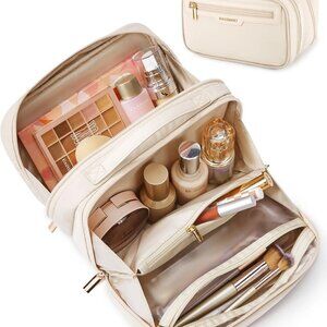 Travel Makeup Bag, Make Up Bag with Multiple Compartments for Organizer, Durable
